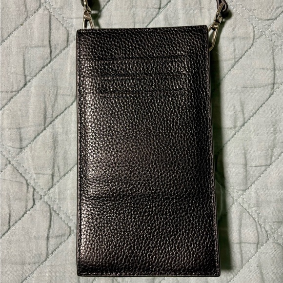Bagnet Phone Sling Black Leather Crossbody Bag - Picture 3 of 4